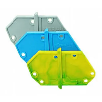 End plate; snap-fit type; 1.5 mm thick; blue