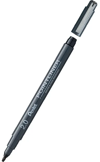 Liner Pentel Pointliner - 2,0 mm, negru