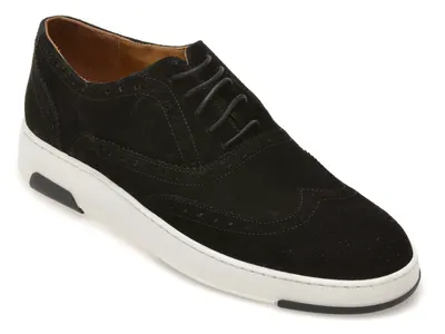 Pantofi RELAX negri, 5811, din piele intoarsa