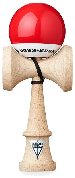 Joc de dexteritate din lemn KROM Kendama - Pop LOL Kendama, roșu