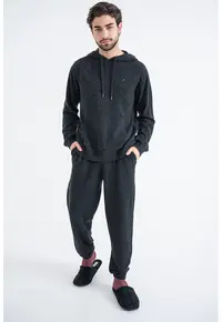 Bluza de pijama din lana - Gri antracit