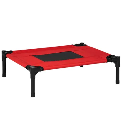 PawHut Sezlong Vară pentru Caini Până la 11kg, Confortabil și Ușor de Curățat, Roșu 64x46x18cm | Aosom Romania