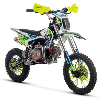 Motocicleta cross copii,Asix XB27 110cc,14 12,far,pornire electromotor,automat,negru-portocaliu -verde