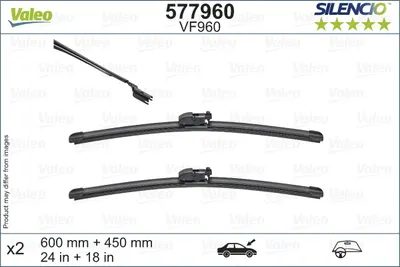 Lama stergator fata (2buc) Silencio 600 450mm potrivit MAZDA 6, CX-5 10.12