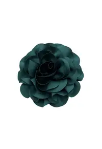 Brosa oversized floare verde padure - material textil - design tridimensional