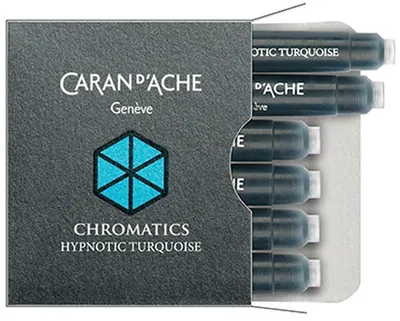 Rezerve stilou Caran d'Ache Chromatics – Turcoaz, 6 bucati