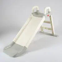 Tobogan pentru copii Doloni WhiteGrey, cu trepte si manere de sustinere, dimensiune 144.5 x 60.2 x 79.2 cm