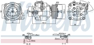 Compresor climatizare aer conditionat potrivit CHEVROLET AVEO, TRAX; OPEL ADAM, MOKKA MOKKA X 1.2-1.8 03.11
