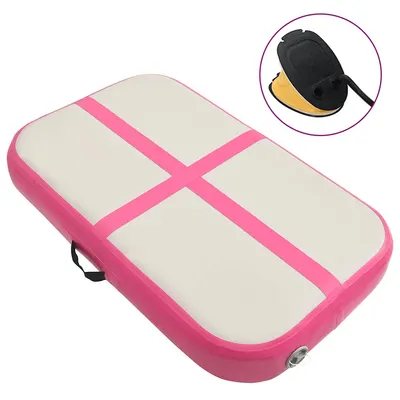 vidaXL Saltea gimnastică gonflabilă cu pompă roz 60x100x10 cm PVC