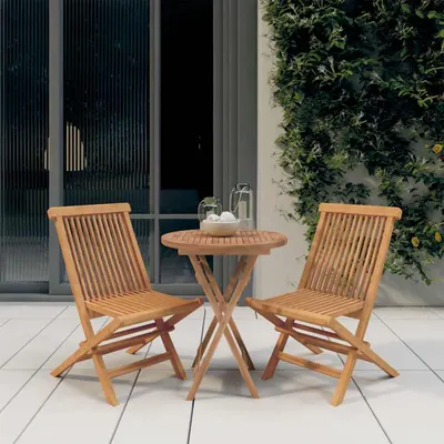 vidaXL Set mobilier grădină, 3 piese, lemn masiv de tec