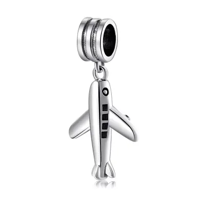 Charm/talisman argint 925, JW1630, model Avion, placat cu rodiu