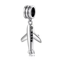 Charm/talisman argint 925, JW1630, model Avion, placat cu rodiu
