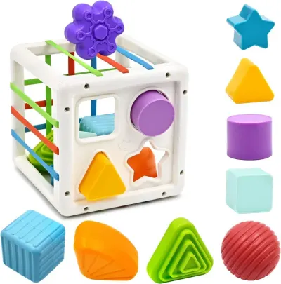 Sortator Forme cu Benzi de Cauciuc 10 Forme Montessori