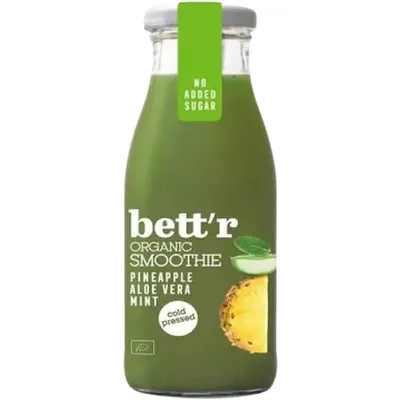 Smoothie cu Ananas, Aloe si Menta fara Zahar Adaugat Ecologic/Bio 250ml