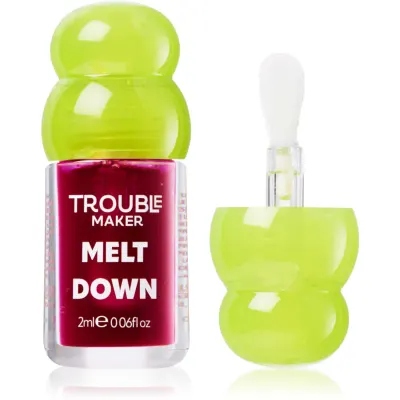 Trouble Maker Melt Down Lip Oil ulei pentru buze culoare Tipping Point Purple 3 ml