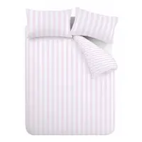 Lenjerie de pat albă-roz pentru pat dublu, extinsă 230x220 cm Stripe Tease – Sassy B