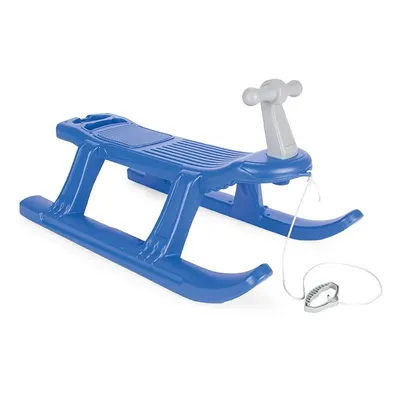 Sanie copii cu suport frontal Pilsan Snow Monster Blue,sezut ergonomic,sfoara cu maner inclusa