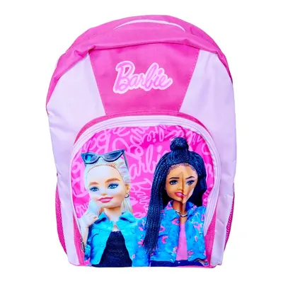 Ghiozdan copii, 40x30x15 cm, cu doua compartimente, multicolor, bretele intarite si ajustabile, Barbie Engros