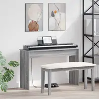 vidaXL Suport pentru keyboard Gri Sonoma 100 x 32 x 64 cm