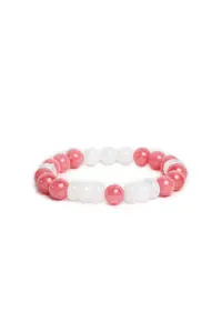 Bratara dama din pietre semipretioase - cu Jad Rosu si Morganit - Misel - sfere de 6mm -