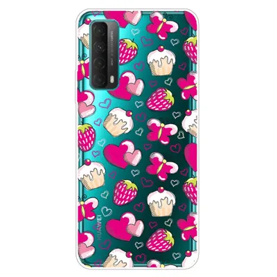 Husa silicon Compatibila cu Huawei P Smart 2021 model Strawberry Cupcakes, Silicon, TPU Multicolor Engros