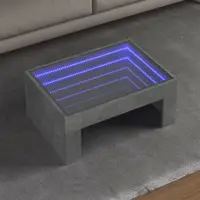 Gossi masuta de cafea cu led infinity, gri beton, 70x50x30 cm