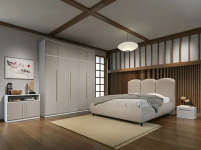 Set dormitor Casmir cu pat tapitat fix - Tokio - C06