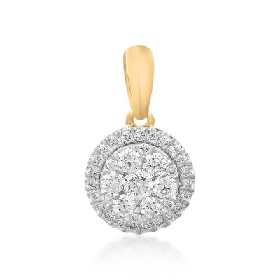 Pandantiv din aur galben cu diamante de 0.324ct
