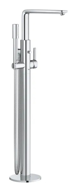 Baterie de cada Grohe Lineare 23792001, montare pe podea, 1/2 inch, monocomanda, include set de dus, pivotanta, o pulverizare, necesita set fixare, Crom