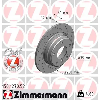 Disc frana ZIMMERMANN 150.1270.52