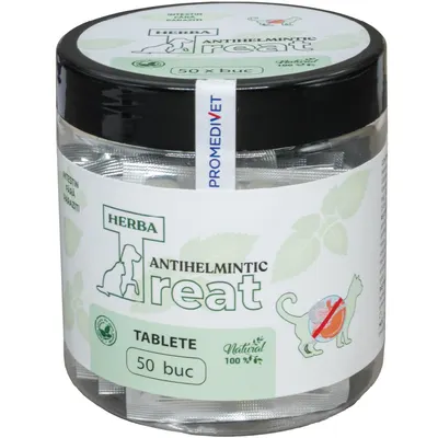 Herba-Treat tablete pisici antihelmintic cutii 50 tbl*0.3gr
