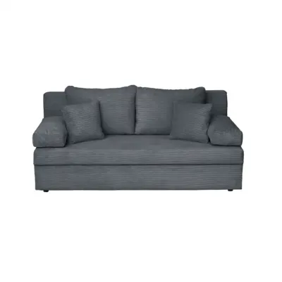 Canapea extensibila ANA LUX, 3 locuri, cu lada depozitare, gri inchis, 185x82x80 cm