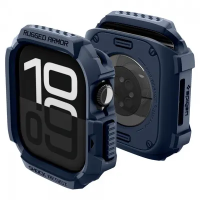 Husa Spigen Rugged Armor V2 pentru Apple Watch Series 10 / 11 42mm, Bleumarin ACS10492