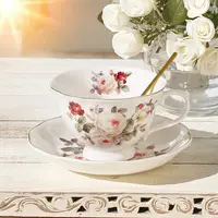 Cana de porțelan pentru ceai Morello - White Rose, 250 ml