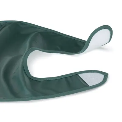 Baveta impermeabila cu buzunar PetiteMars Nate, fara pvc si ftalati, 37x27 cm, 6 luni+, prindere velcro, verde