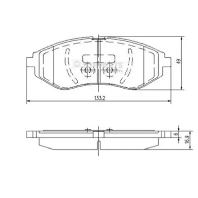 Set placute frana, frana disc NIPPARTS J3600911