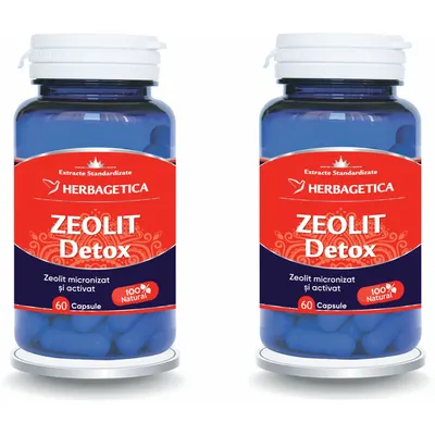 Pachet Zeolit Detox 60cps + 60cps (50% reducere la al doilea produs)