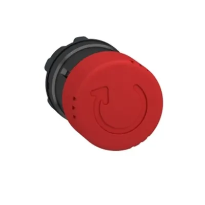 Cap Rosu Ø30 Buton Oprire de Urgenta, Montaj Ø22 cu Rotire pentru deblocare