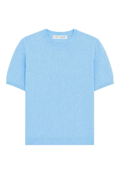 Bluza dama - regular fit - texturata - Albastru deschis - 70% viscoza - 30% poliester