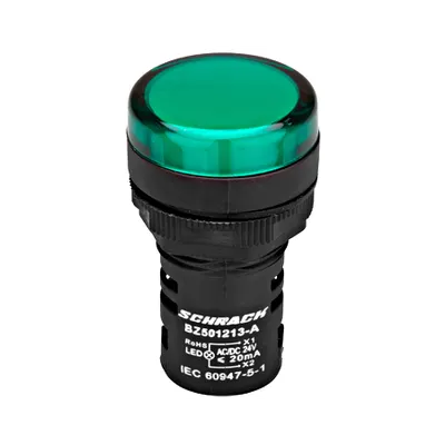 Lampa de semnalizare cu LED, monobloc, 24V-AC/DC, verde