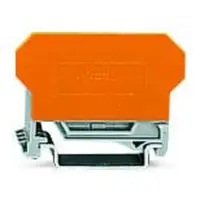 Terminal block for pluggable modules; 4-pole; with 2-conductor terminal blocks; with orange separator; for DIN-rail 35 x 15 and 35 x 7.5; 2.5 mm²; CAGE CLAMP®; 2,50 mm²; gray