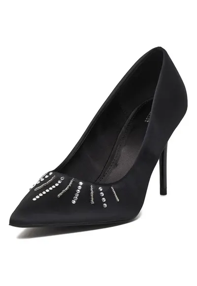 Pantofi eleganți material textil - Negru
