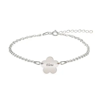 Esma - Bratara personalizata pentru picior cu floricica din argint 925
