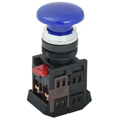 Control buton AEA-22 Mushroom albastru d22mm 1c +1r