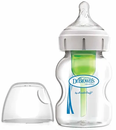 Biberon din sticlă Dr. Brown's Options+, Wide-Neck, 150 ml