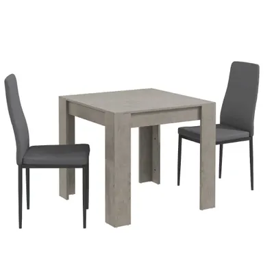 HOMCOM Set de masa pentru 2 persoane, Set din 3 piese de masa si