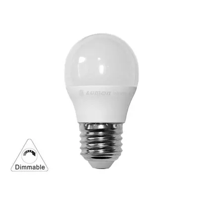 Bec sferic mat cu LED E27 dimabil 6W (≈60w) lumina calda L 82mm