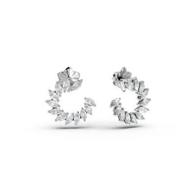 Cercei din aur alb cu diamante marquise de 1.6ct