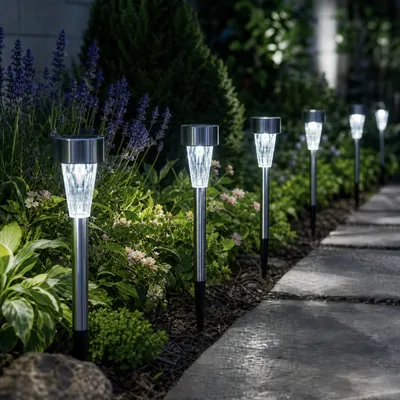 Set 6 x Lampa solara 31 cm, Argintiu