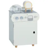 AIYAPLAY Set bucătărie cu chiuvetă, mașină de spălat vase din lemn pentru copii, 32 piese accesorii, MDF, pentru copii de la 3 ani, albastru deschis | Aosom Romania